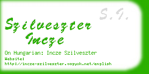 szilveszter incze business card